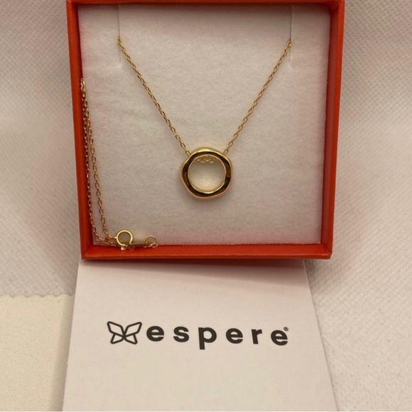 S925 18k GP Mini Wavy Circle Pendant Necklace - Picture 2 of 5